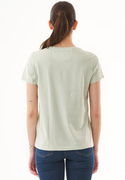Natural Dye T-Shirt in Organic Cotton light white mulberry leaves - Ecomarket.com