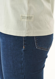 Natural Dye T-Shirt in Organic Cotton light white mulberry leaves - Ecomarket.com