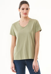 Natural Dye T-Shirt in Organic Cotton dark white mulberry leaves - Ecomarket.com