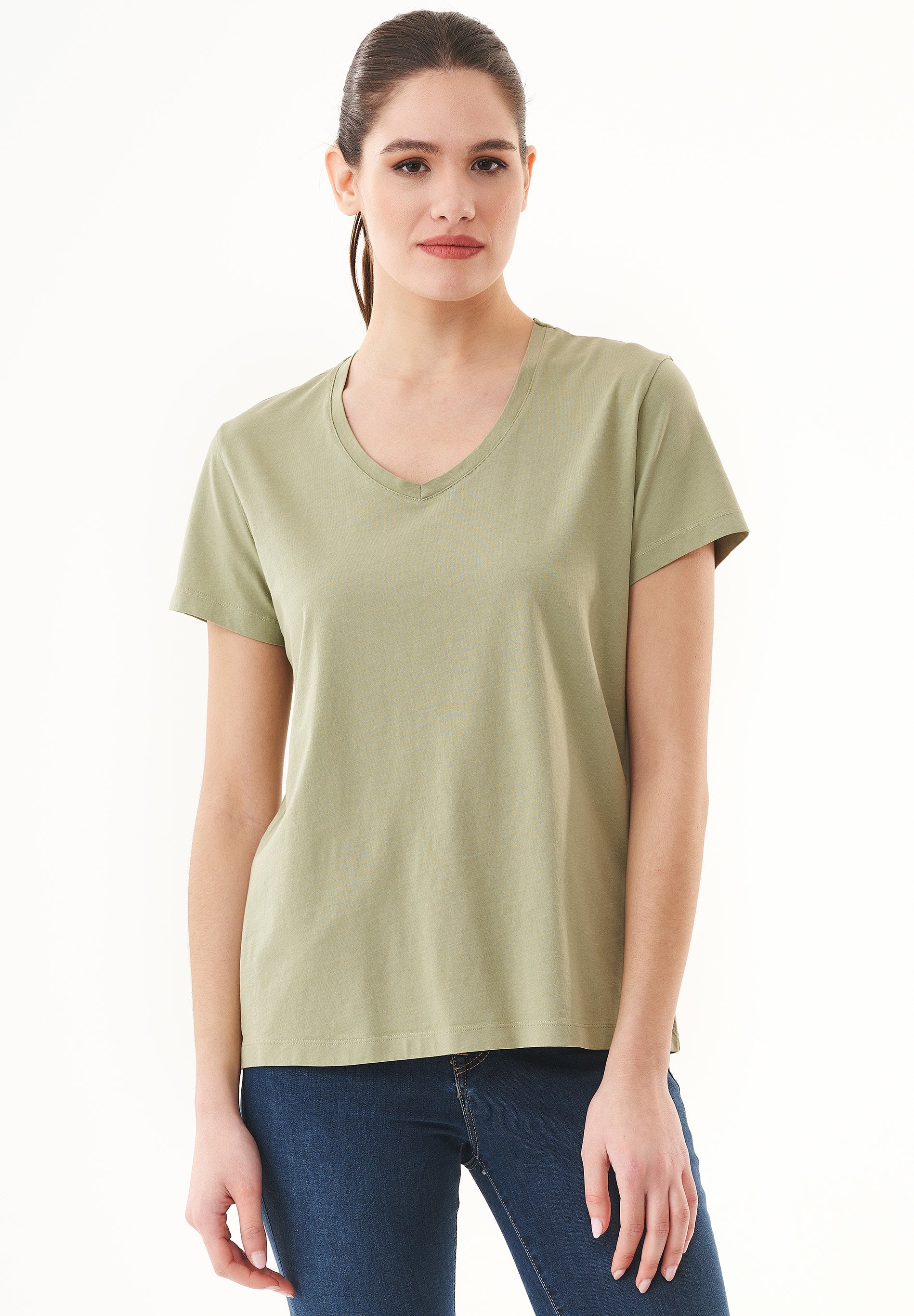 Natural Dye T-Shirt in Organic Cotton dark white mulberry leaves - Ecomarket.com
