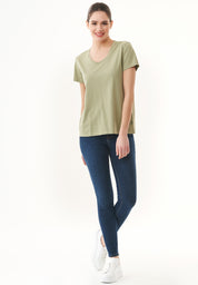Natural Dye T-Shirt in Organic Cotton dark white mulberry leaves - Ecomarket.com