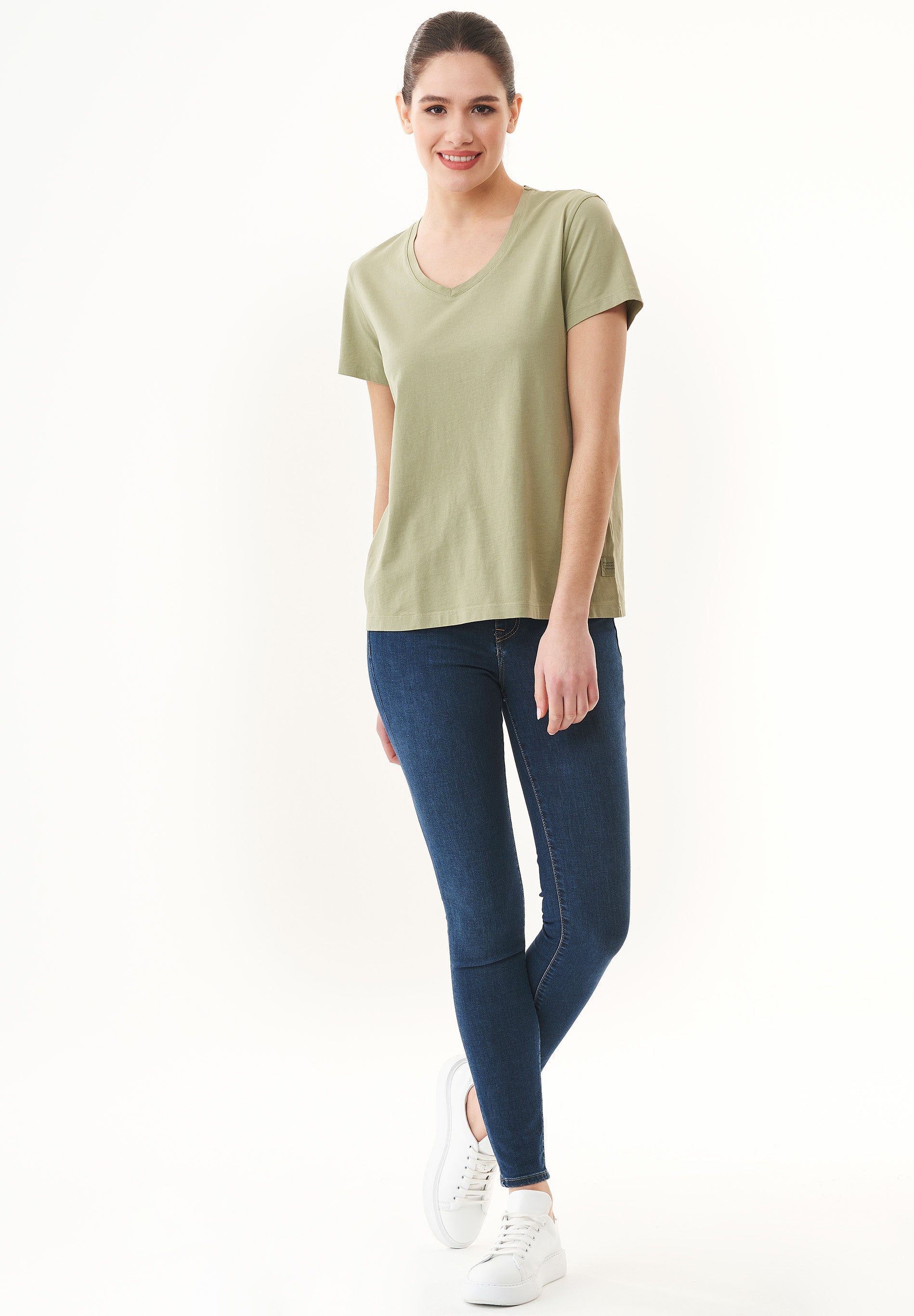 Natural Dye T-Shirt in Organic Cotton dark white mulberry leaves - Ecomarket.com