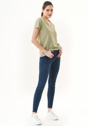 Natural Dye T-Shirt in Organic Cotton dark white mulberry leaves - Ecomarket.com