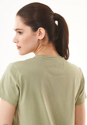 Natural Dye T-Shirt in Organic Cotton dark white mulberry leaves - Ecomarket.com