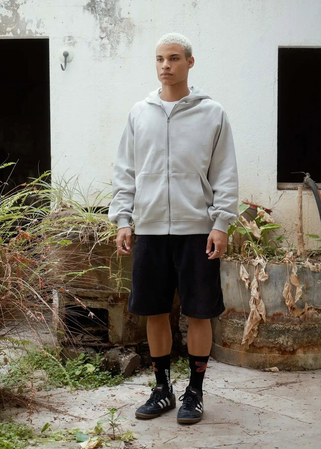 Hoodie with zipper Essential-Grey - Ecomarket.com