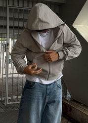 Hoodie with zipper Essential-Grey - Ecomarket.com