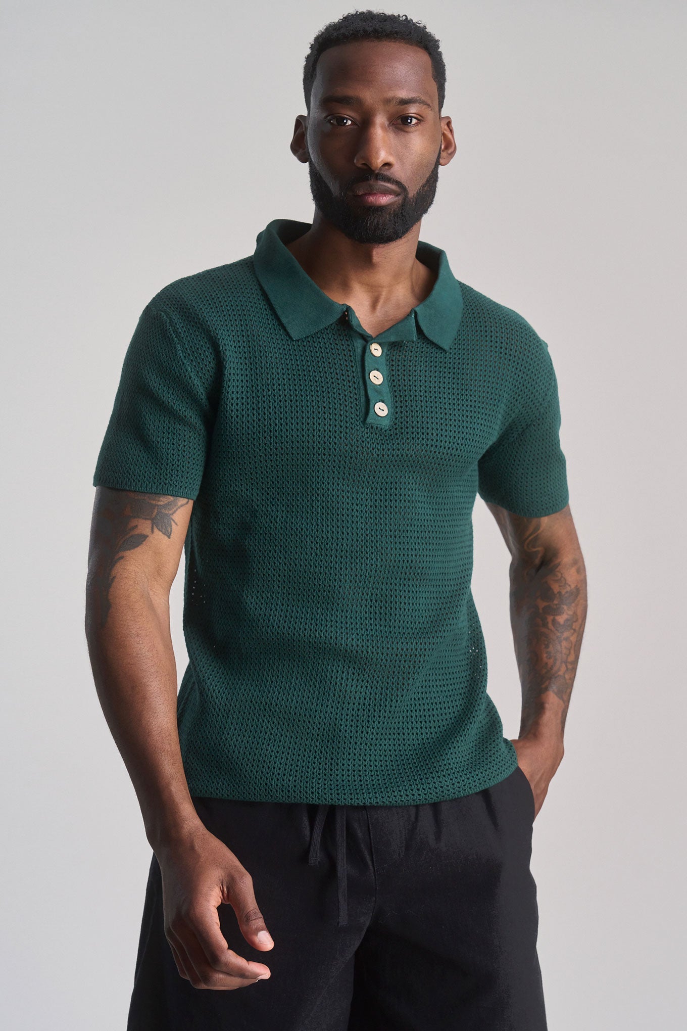 OLIVER - Organic Cotton Polo Top Dark Green - Ecomarket.com