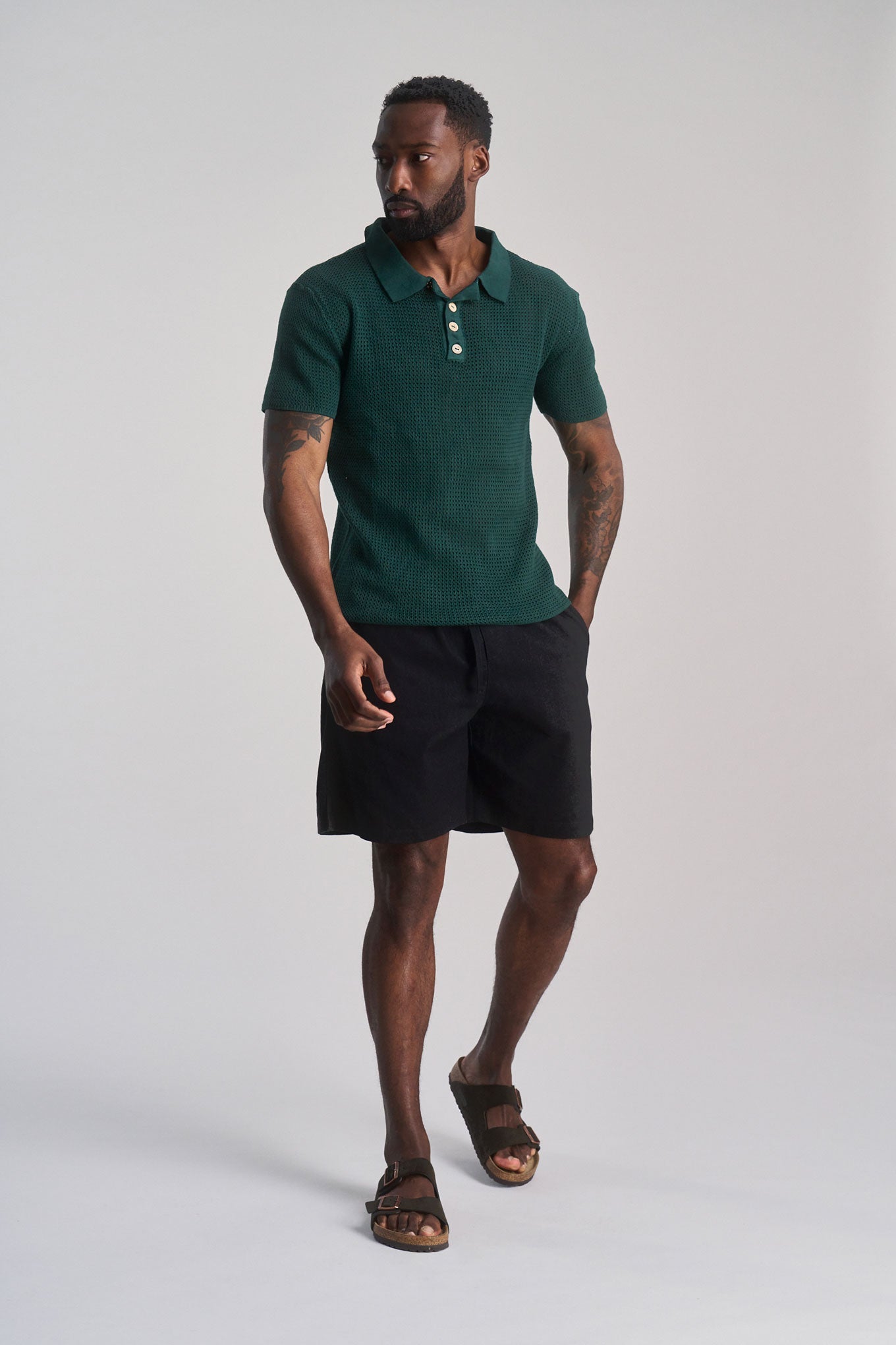 JERRY - Organic Linen Cotton Shorts - Black - Ecomarket.com