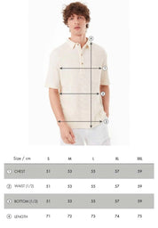 Waffle-Textured Polo Shirt in Organic Cotton beige-white - Ecomarket.com