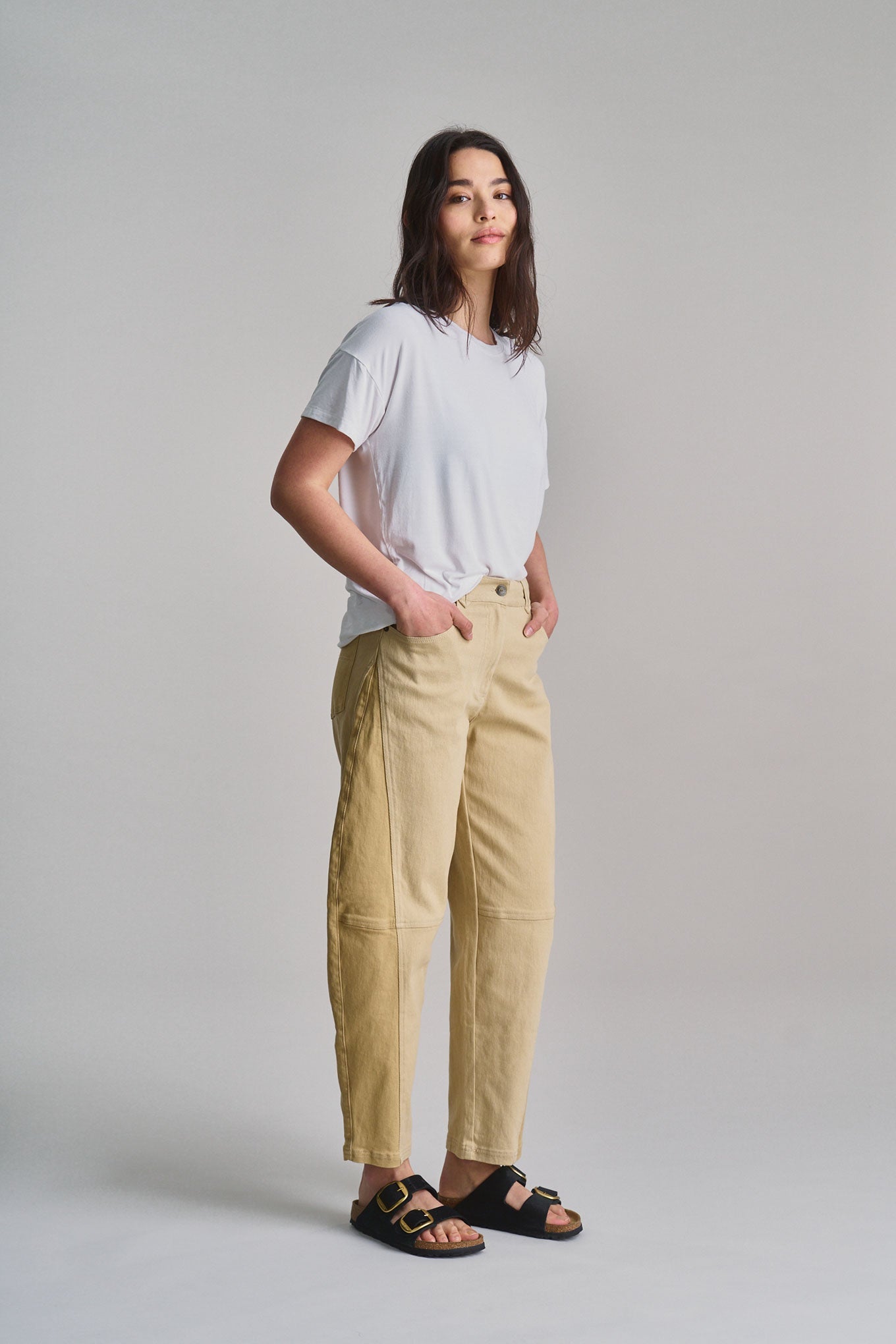 POP - Organic Cotton Trousers - Dark Sand - Ecomarket.com
