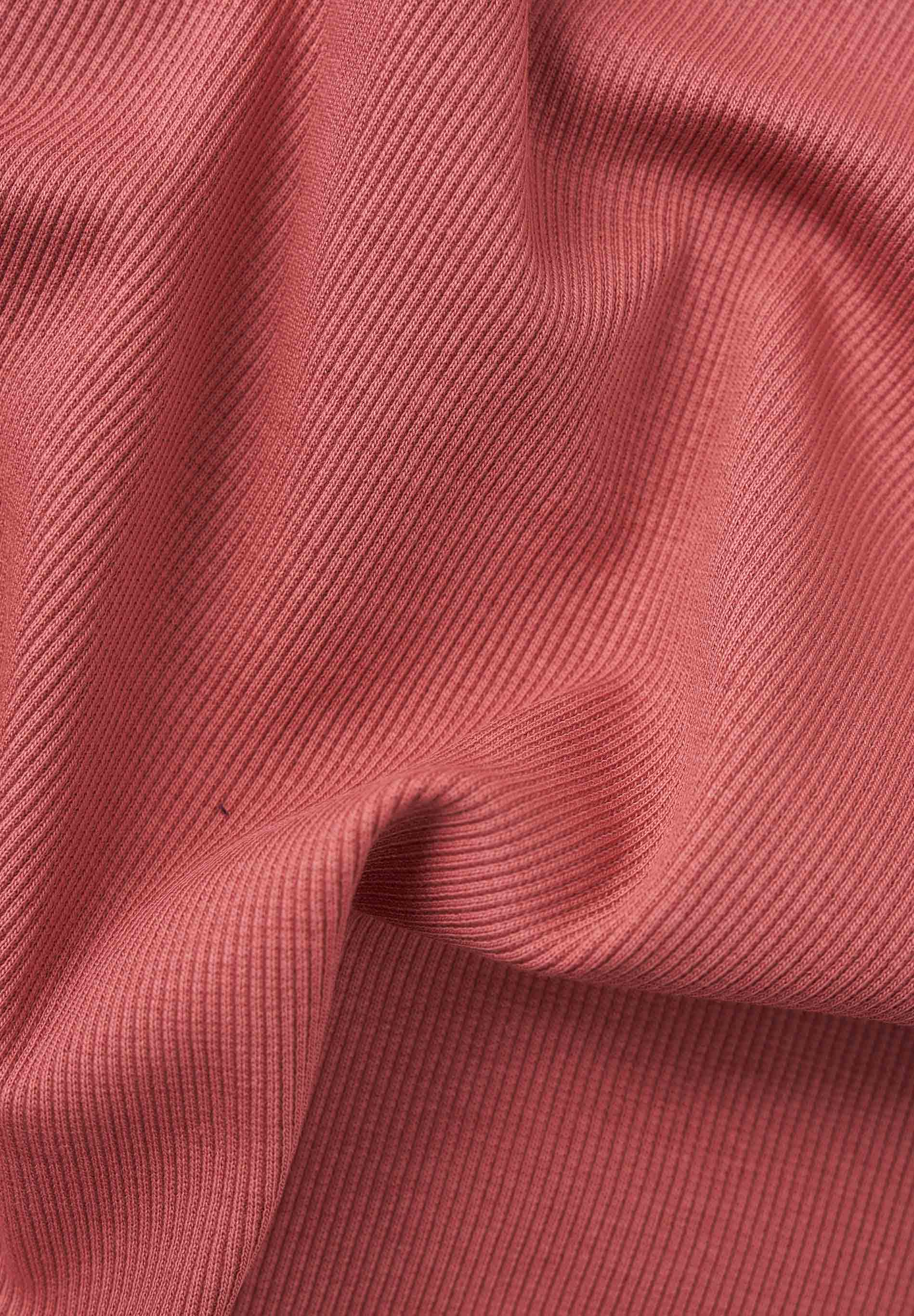 SONNIA | Cropped Ribbed Top in Organic Cotton in red wood - Ecomarket.com