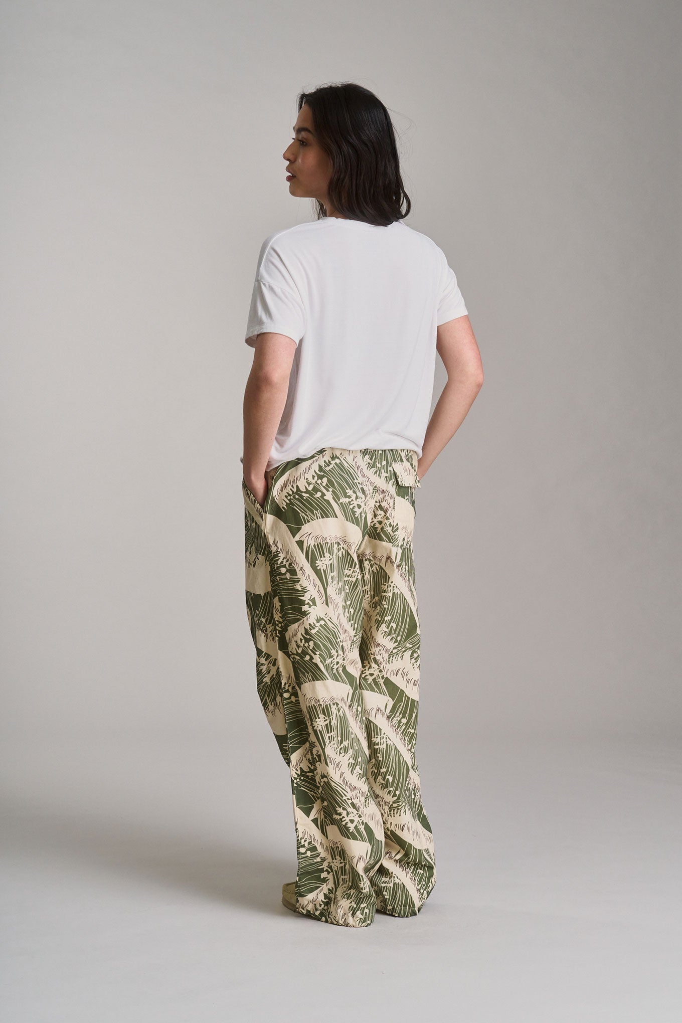 SAFARI - Womens Organic Cotton Trouser - Wave Print - Ecomarket.com