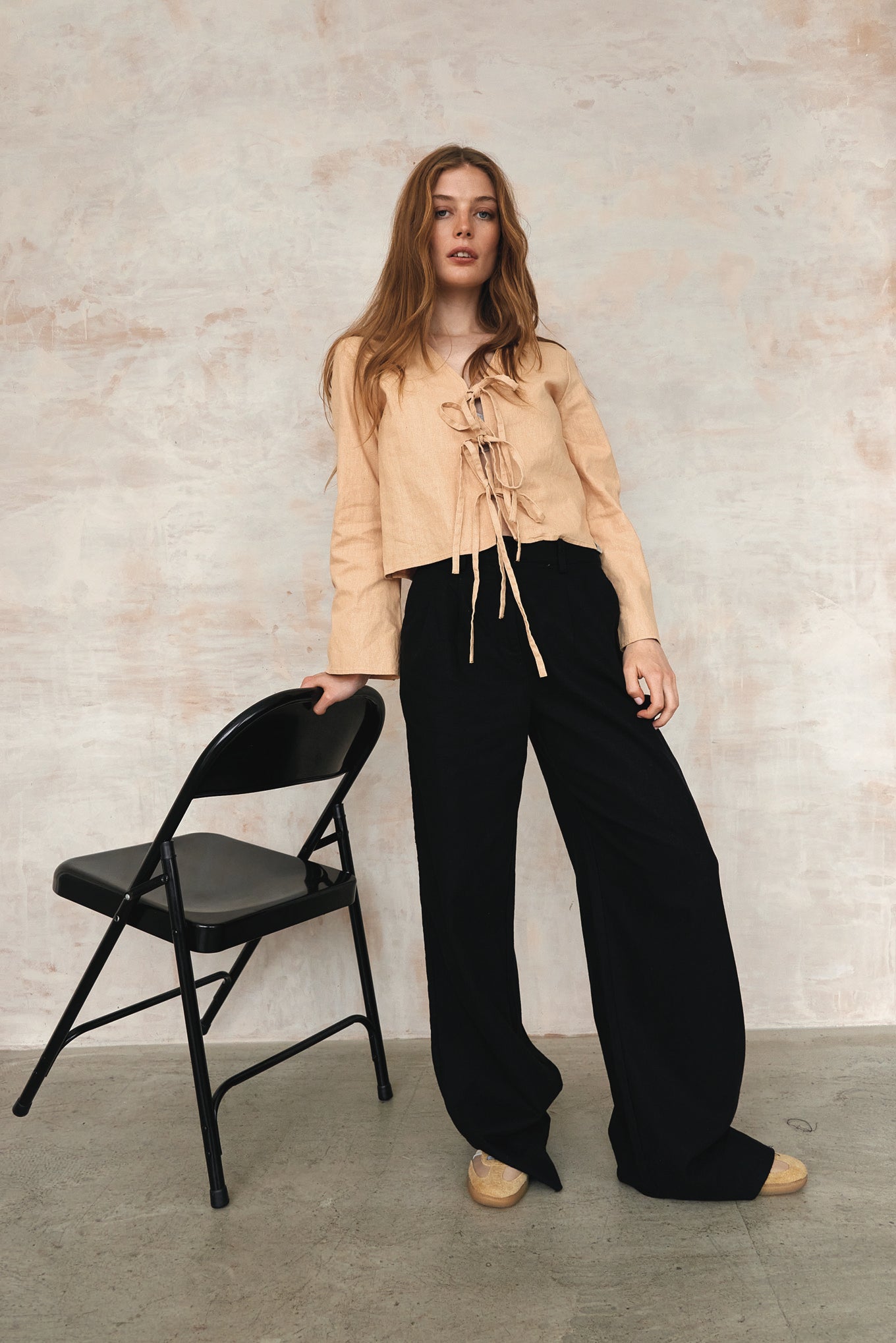 Lion Linen Trousers Navy Blue