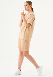 SHEYMA | Sweat Shorts in 100% Organic Cotton in beige - Ecomarket.com