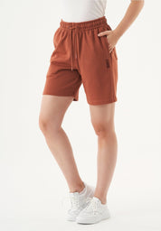 SHEYMA | Sweat Shorts in 100% Organic Cotton in cinnamon - Ecomarket.com