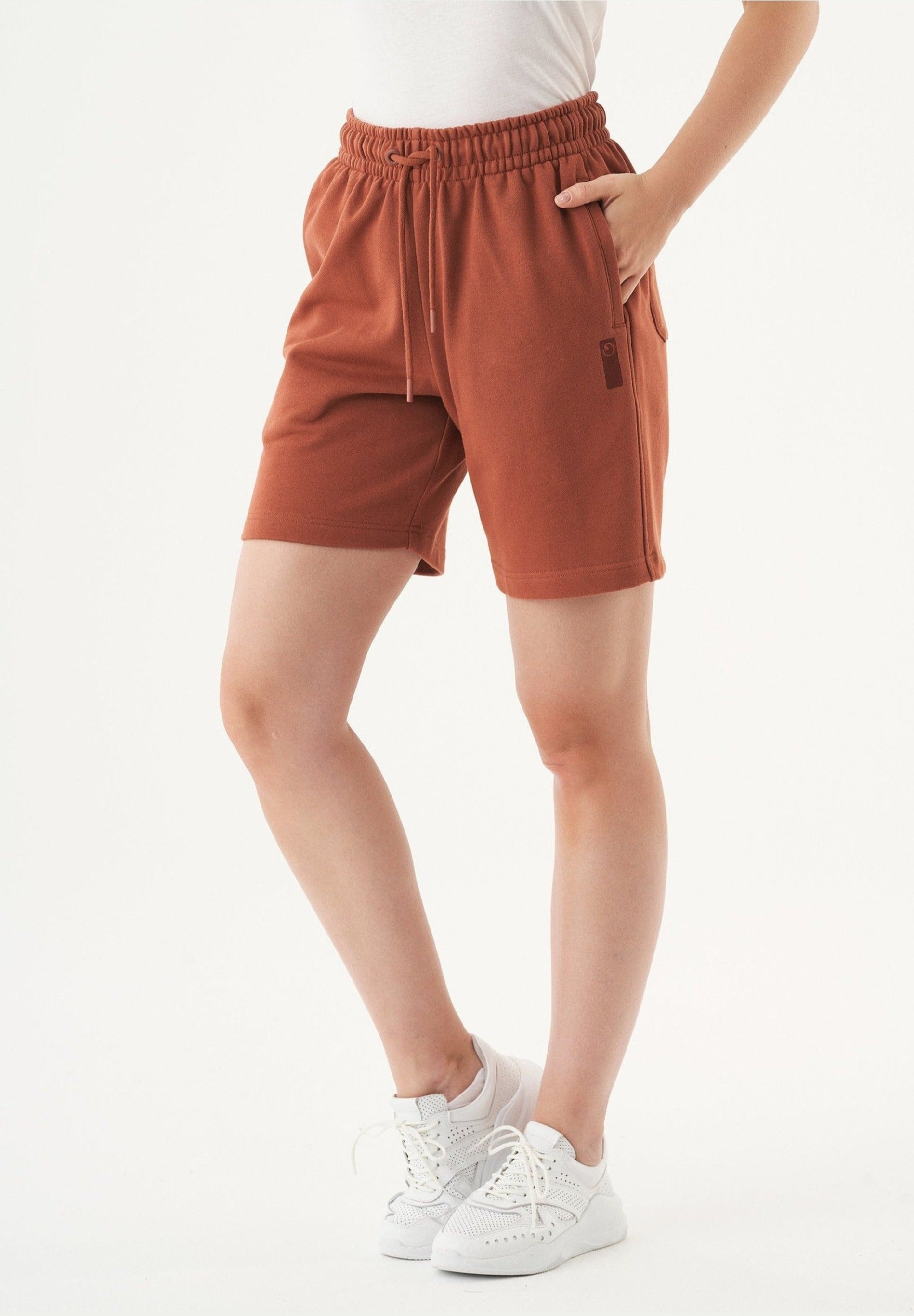 SHEYMA | Sweat Shorts in 100% Organic Cotton in cinnamon - Ecomarket.com