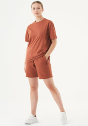 SHEYMA | Sweat Shorts in 100% Organic Cotton in cinnamon - Ecomarket.com