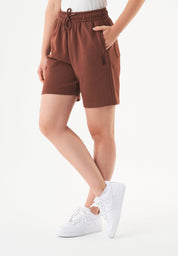 SHEYMA | Sweat Shorts in 100% Organic Cotton in coffee brown - Ecomarket.com