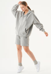 SHEYMA | Sweat Shorts in 100% Organic Cotton in grey melange - Ecomarket.com