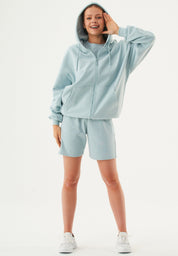 SHEYMA | Sweat Shorts in 100% Organic Cotton in mint blue - Ecomarket.com