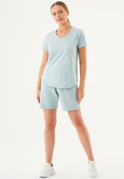 SHEYMA | Sweat Shorts in 100% Organic Cotton in mint blue - Ecomarket.com