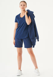 SHEYMA | Sweat Shorts in 100% Organic Cotton in navy - Ecomarket.com