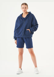 SHEYMA | Sweat Shorts in 100% Organic Cotton in navy - Ecomarket.com
