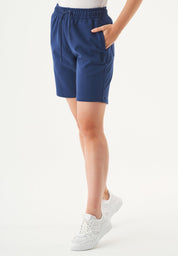 SHEYMA | Sweat Shorts in 100% Organic Cotton in navy - Ecomarket.com