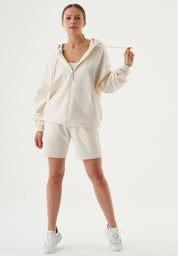 SHEYMA | Sweat Shorts in 100% Organic Cotton in off white - Ecomarket.com