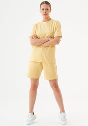 SHEYMA | Sweat Shorts in 100% Organic Cotton in soft yellow - Ecomarket.com