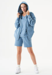 SHEYMA | Sweat Shorts in 100% Organic Cotton in steal blue - Ecomarket.com