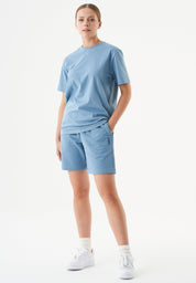 SHEYMA | Sweat Shorts in 100% Organic Cotton in steal blue - Ecomarket.com