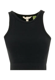 SONNIA | Cropped Ribbed Top in Organic Cotton in black - Ecomarket.com