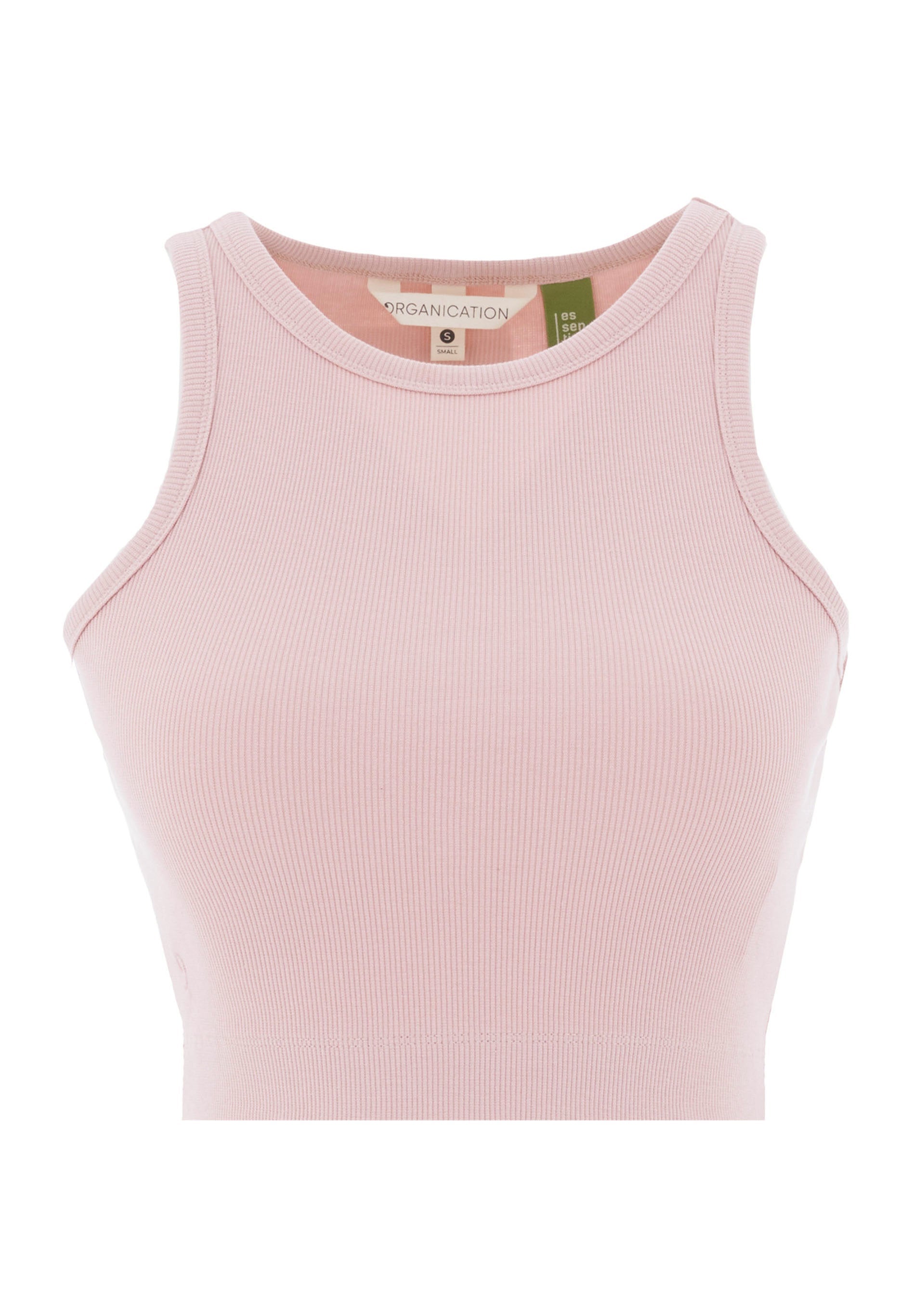 SONNIA | Cropped Ribbed Top in Organic Cotton in pink - Ecomarket.com