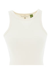 SONNIA | Cropped Ribbed Top in Organic Cotton in off white - Ecomarket.com