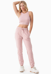 SONNIA | Cropped Ribbed Top in Organic Cotton in pink - Ecomarket.com