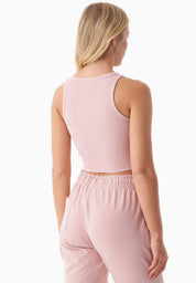 SONNIA | Cropped Ribbed Top in Organic Cotton in pink - Ecomarket.com