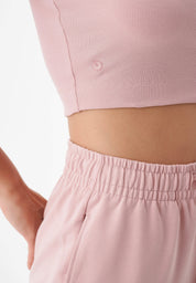 SONNIA | Cropped Ribbed Top in Organic Cotton in pink - Ecomarket.com