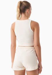 SONNIA | Cropped Ribbed Top in Organic Cotton in off white - Ecomarket.com
