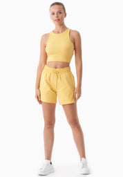 SONNIA | Cropped Ribbed Top in Organic Cotton in saffron - Ecomarket.com