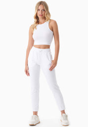 SONNIA | Cropped Ribbed Top in Organic Cotton in white - Ecomarket.com
