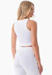 SONNIA | Cropped Ribbed Top in Organic Cotton in white - Ecomarket.com