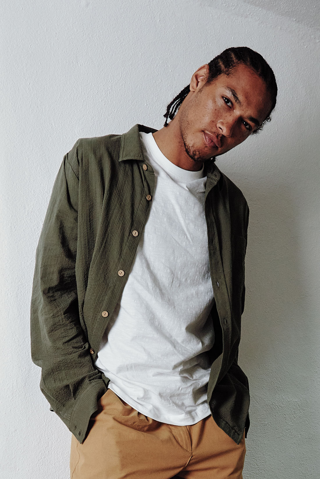 SPECTRE - Organic Cotton Shirt - Khaki - Ecomarket.com