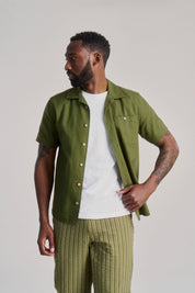 SPINDRIFT - Organic Linen Cotton Shirt - Khaki - Ecomarket.com