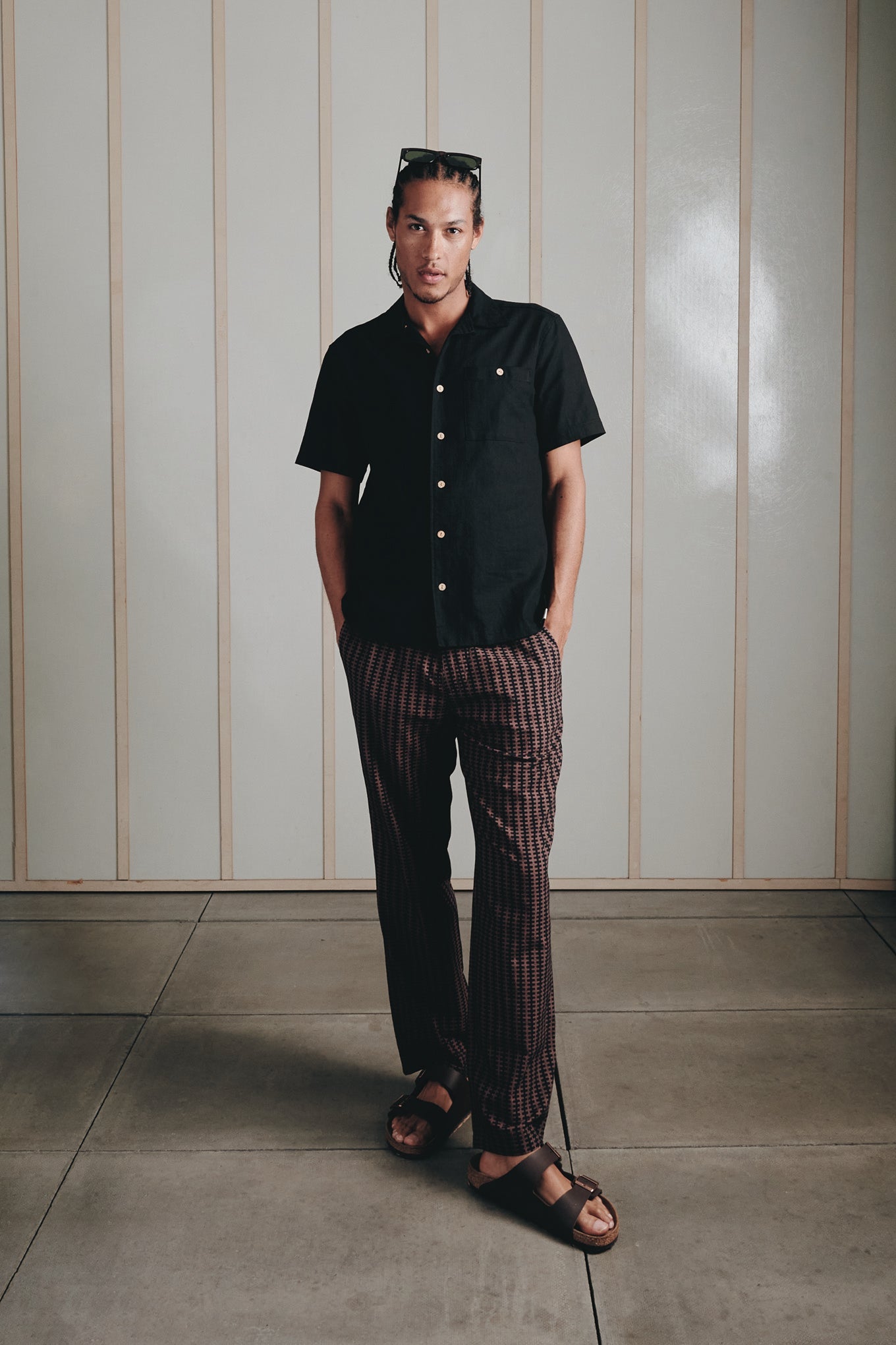 JOSHUA - Organic Cotton Trouser - Brown Stripe - Ecomarket.com