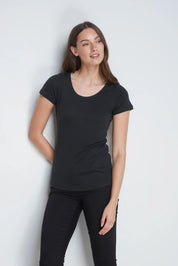 Scoop Neck Cotton Modal Blend T-shirt - Ecomarket.com