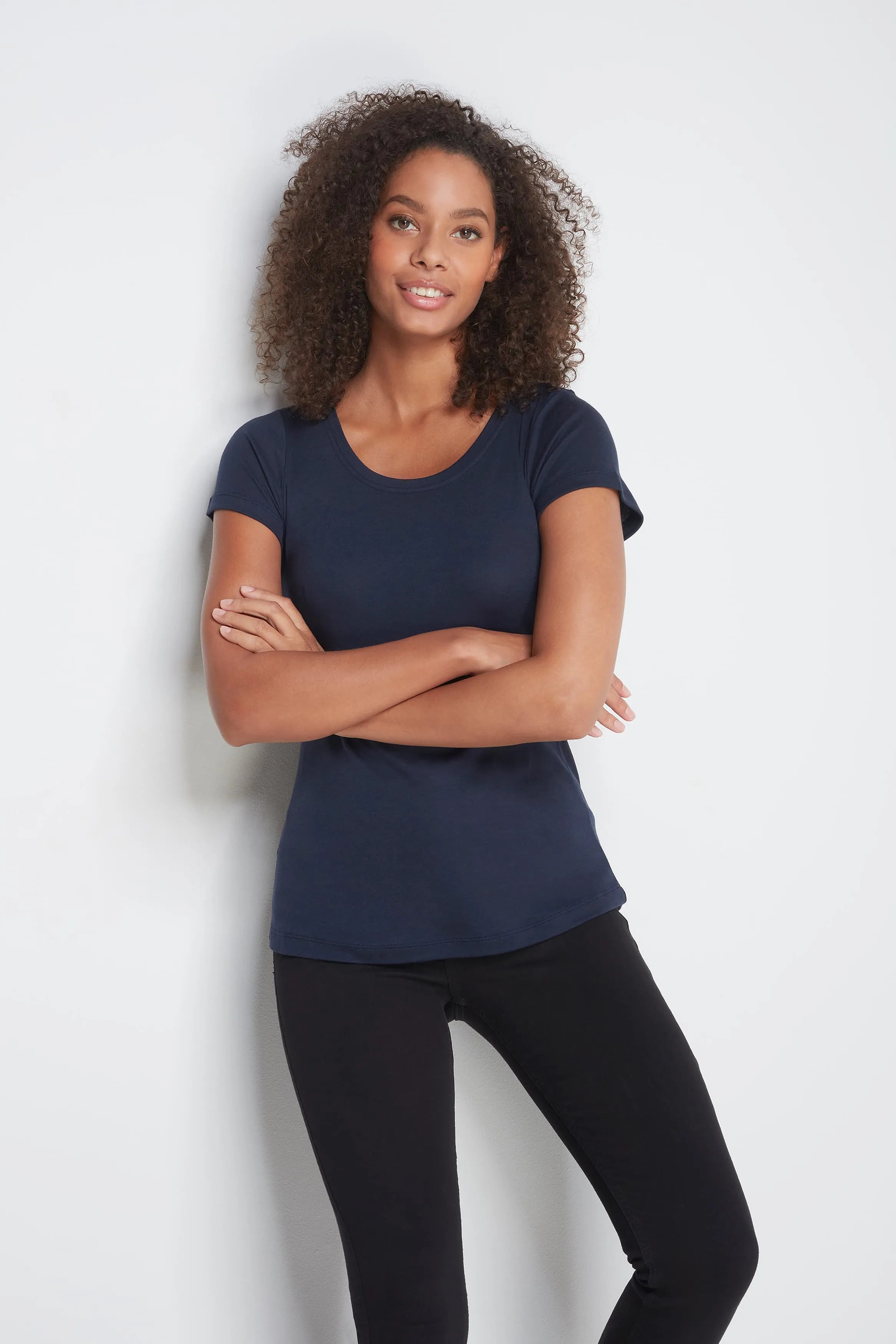 Scoop Neck Cotton Modal Blend T-shirt - Ecomarket.com