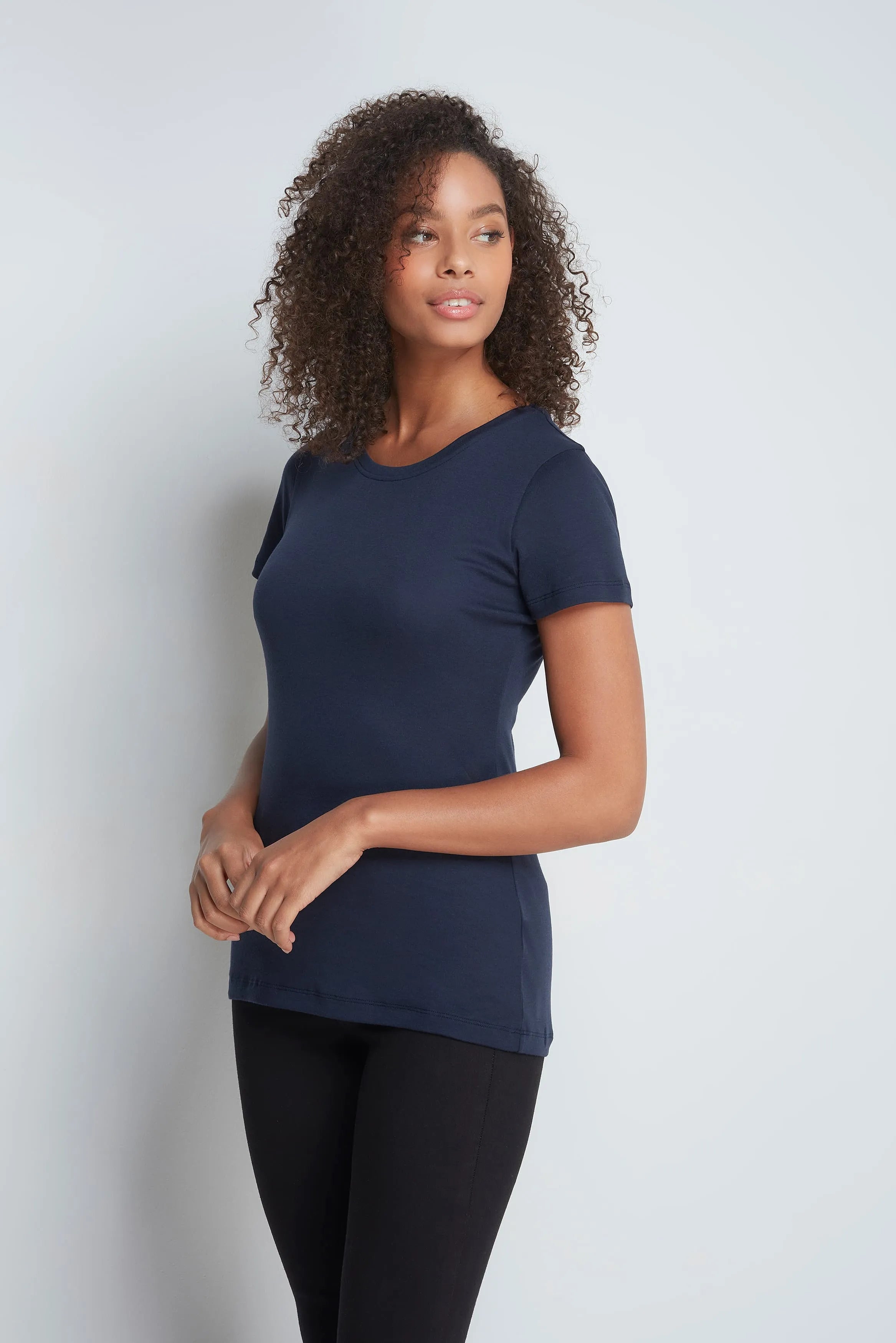 Short Sleeve Crew Neck Cotton Modal Blend T-shirt - Ecomarket.com