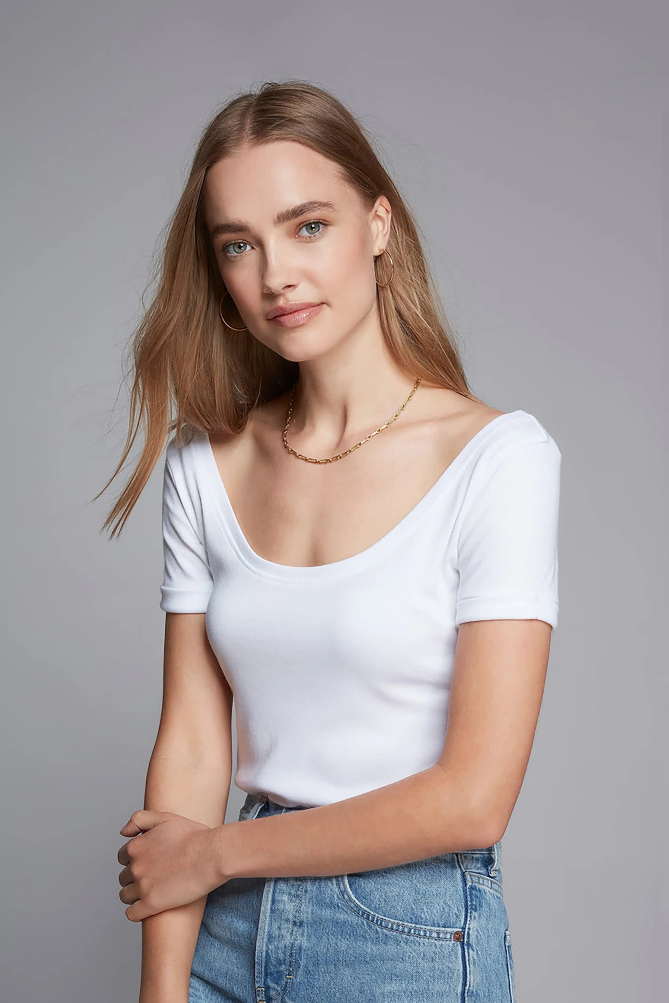 Boat Neck Cotton Modal Blend T-shirt - Ecomarket.com