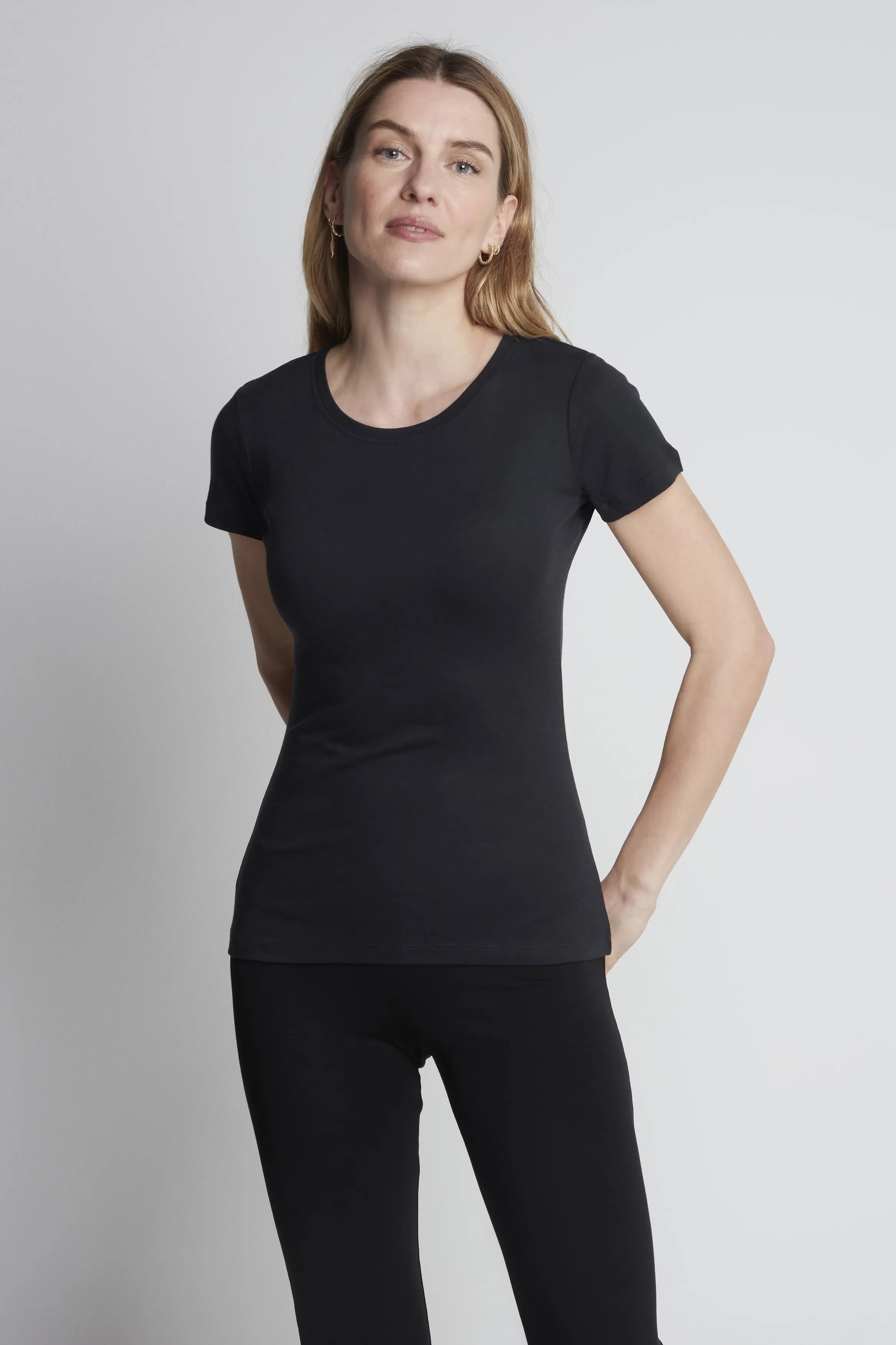 Short Sleeve Crew Neck Cotton Modal Blend T-shirt - Ecomarket.com